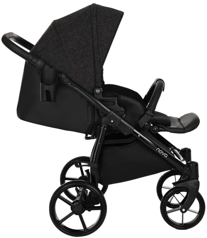 Коляска 2в1 Tutis Nova Кожа Black/Black Reflective Print купить,NaN