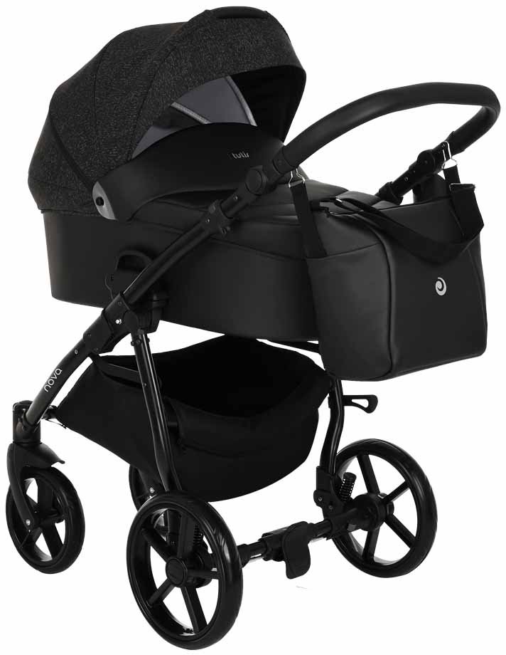 Коляска 2в1 Tutis Nova Кожа Black/Black Reflective Print купить,NaN