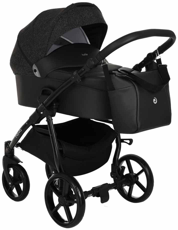 Коляска 2в1 Tutis Nova Кожа Black/Black Reflective Print купить,NaN