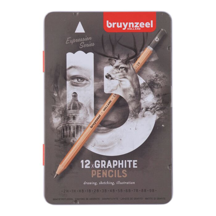 Карандаши художественные чернографитные Bruynzeel 12 шт 3.6 мм 2Н-9В 60311012