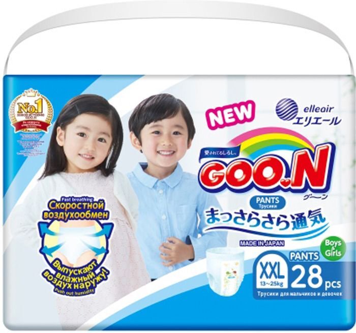 Подгузники-трусики Goon XXL 13-25кг Unisex  28шт купить,NaN