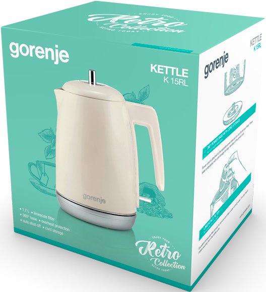 Электрочайник Gorenje K15RL 1.7л бежевый - ForteMarket Электрочайник Gorenje K15RL 1.7л бежевый купить,0