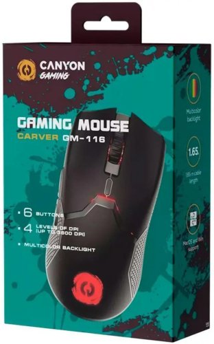 Мышь Canyon Carver GM-116 CND-SGM116 Black купить,0