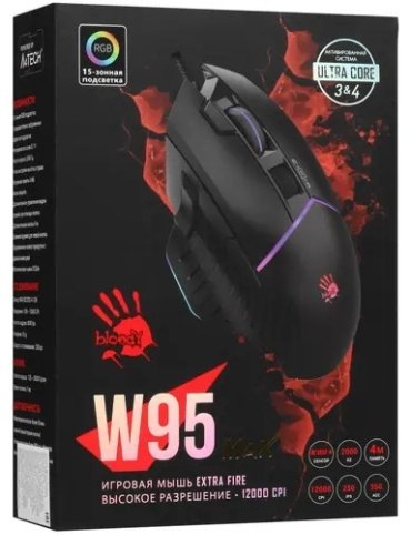 Мышь A4Tech Bloody W95 Max черный купить,0