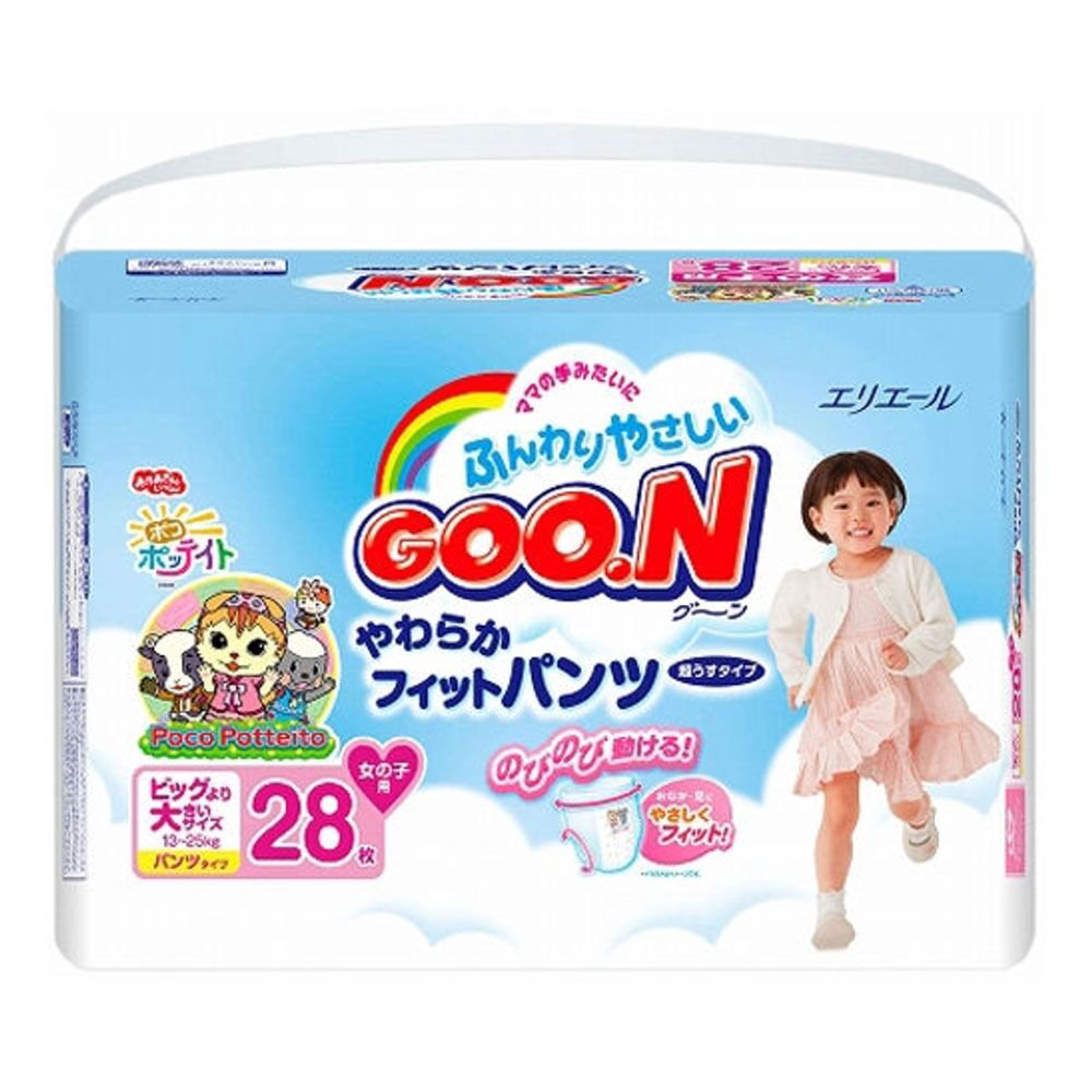 Подгузники-трусики Goon XXL 13-25кг 28шт купить,NaN