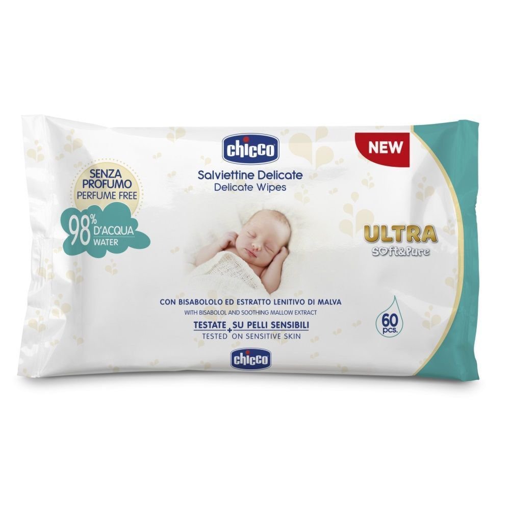Салфетки влажные  Chicco Baby Moments ультра мягкие  60шт купить,NaN