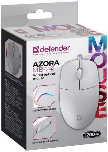 Мышь Defender Azora MB-241 52242 белый купить,0