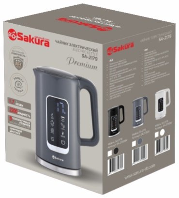 Электрочайник SAKURA SA-2179DG Premium серый купить,0