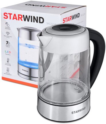 Электрочайник Starwind SKG5213 черный, белый