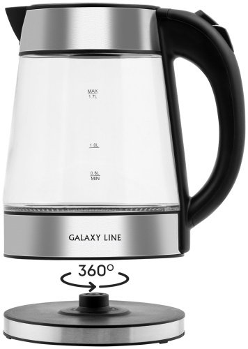 Электрочайник GALAXY LINE GL 0561 черный, серебристый - ForteMarket Электрочайник GALAXY LINE GL 0561 черный, серебристый купить,16710