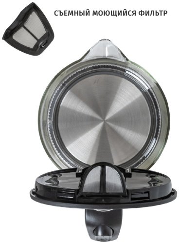 Электрочайник Pioneer KE803G черный, серебристый купить,0