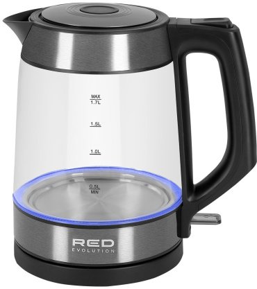 Электрочайник RED Solution Evolution RK-G20 черный, прозрачный