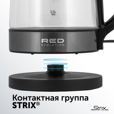 Электрочайник RED Solution Evolution RK-G20 черный, прозрачный купить,0