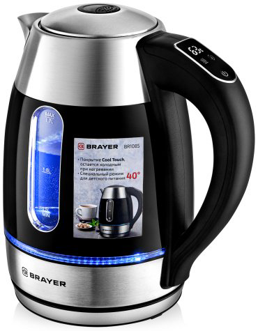 Электрочайник BRAYER BR1085 черный купить,NaN
