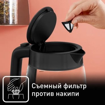 Электрочайник Tefal Glass KI840830 черный, прозрачный