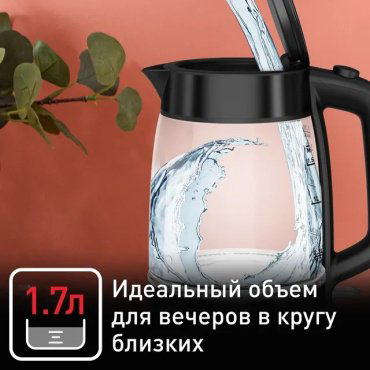 Электрочайник Tefal Glass KI840830 черный, прозрачный - ForteMarket Электрочайник Tefal Glass KI840830 черный, прозрачный купить,23990
