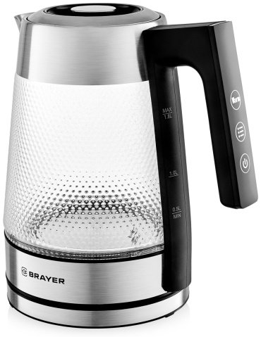Электрочайник BRAYER BR1079 черный, серый купить,NaN