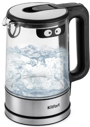 Электрочайник Kitfort КТ-6128 черный, серебристый, прозрачный - ForteMarket Электрочайник Kitfort КТ-6128 черный, серебристый, прозрачный купить,10990