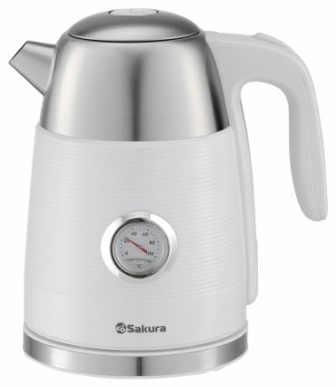 Электрочайник Sakura SA-2178W стальной, белый