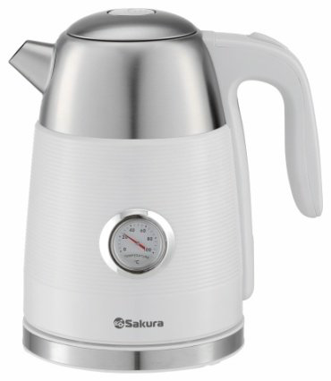 Электрочайник Sakura SA-2178W стальной, белый