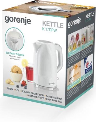 Электрочайник Gorenje K17DPW белый купить,0
