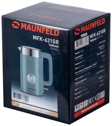 Электрочайник MAUNFELD MFK-631GR серый купить,0