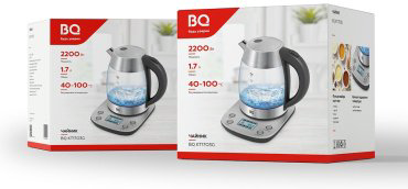Электрочайник BQ KT1703G стальной, черный купить,NaN