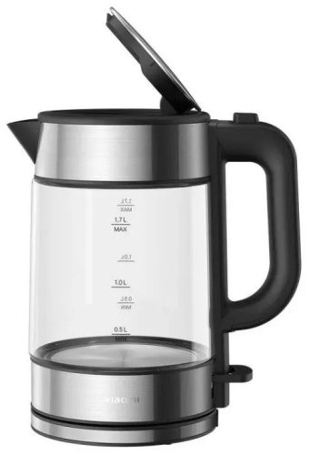 Электрочайник Xiaomi Electric Glass Kettle (BHR7490RU) черный, серебристый, прозрачный