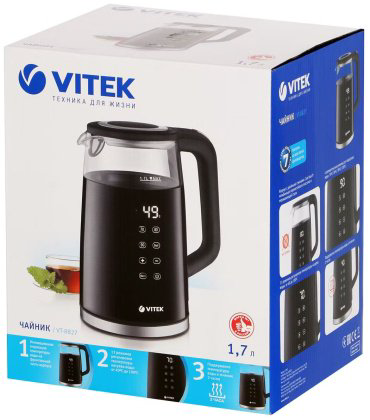 Электрочайник Vitek VT-8827 черный купить,NaN