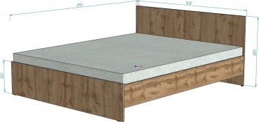 Кровать Мебель Азии Фрейя 160x200см с матрасом коричневый