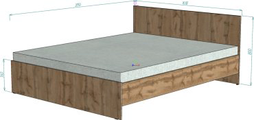 Кровать Мебель Азии Фрейя 160x200см с матрасом коричневый купить,133990