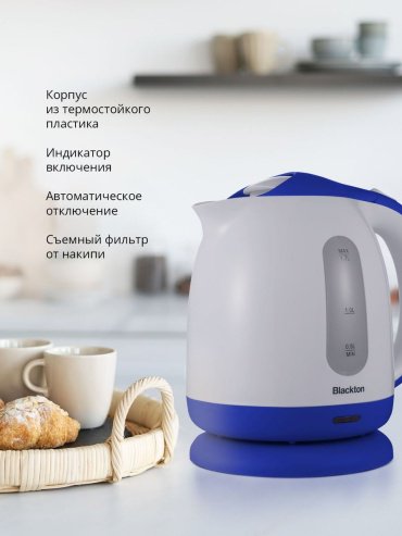 Электрочайник Blackton Bt KT1701P белый, синий