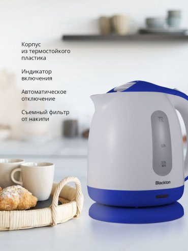 Электрочайник Blackton Bt KT1701P белый, синий купить,NaN