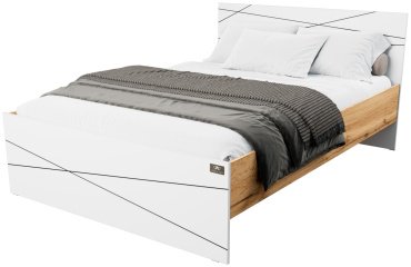 Кровать Мебель Азии Алиса Лайн 140x200см белый/светло-коричневый купить,NaN