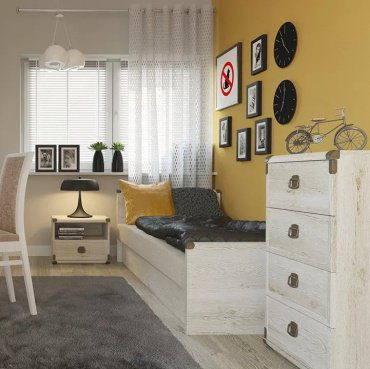 Кровать BRW Индиана JLOZ90 90x200см белая купить,NaN