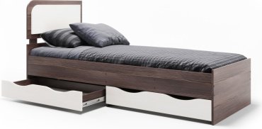 Кровать Мебель Азии Соня 80x200см с матрасом белый/темно-коричневый купить,NaN