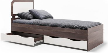 Кровать Мебель Азии Соня 80x200см с матрасом белый/темно-коричневый купить,NaN
