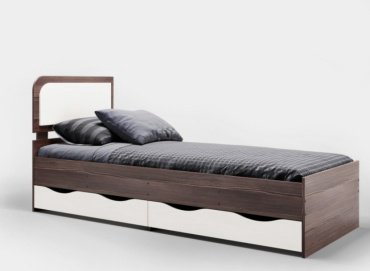 Кровать Мебель Азии Соня 80x200см с матрасом белый/темно-коричневый купить,NaN