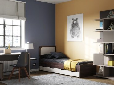 Кровать Мебель Азии Соня 80x200см с матрасом белый/темно-коричневый купить,NaN
