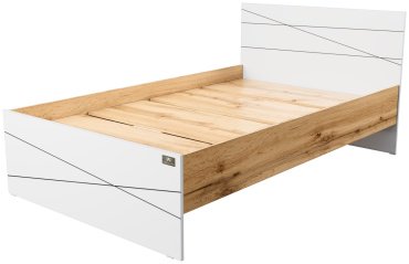 Кровать Мебель Азии Алиса Лайн 120x200см с матрасом белый/светло-коричневый купить,NaN