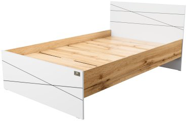 Кровать Мебель Азии Алиса Лайн 120x200см с матрасом белый/светло-коричневый купить,NaN