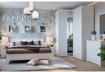 Кровать Глазов Харрис 42 200x160х98см белый купить,NaN