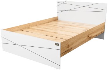 Кровать Мебель Азии Алиса Лайн 140x200см с матрасом бело-коричневая купить,NaN