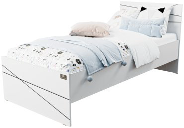 Кровать Мебель Азии Алиса Лайн 90x200см с матрасом белая купить,NaN