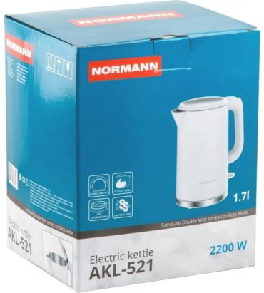Электрочайник Normann AKL-521 белый купить,NaN