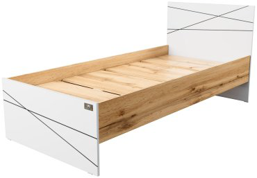 Кровать Мебель Азии Алиса Лайн 90x200см белый/светло-коричневый купить,NaN