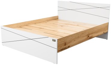 Кровать Мебель Азии Алиса Лайн 3 160x200см с матрасом бело-коричневая купить,NaN