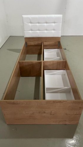 Кровать с матрасом Grand Miks Анель 200x90х75см бело-коричневый купить,NaN