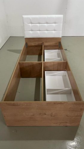 Кровать с матрасом Grand Miks Анель 200x90х75см бело-коричневый купить,NaN