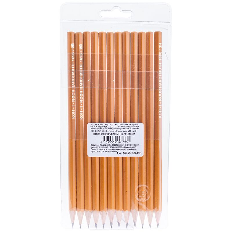 Карандаши художественные чернографитные Koh-I-Noor 12 шт 2 мм 2В-2H 1696012043 купить,NaN